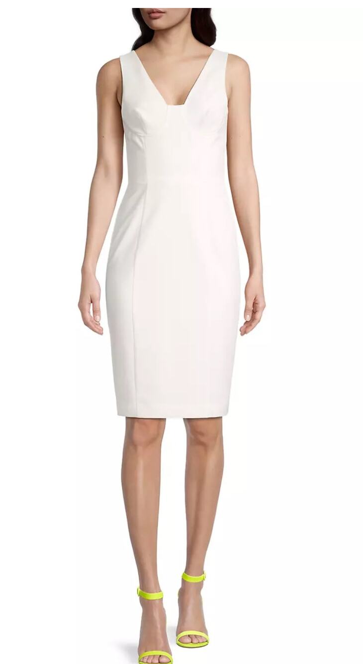 Black Halo Cinder Sheath Dress White 10
